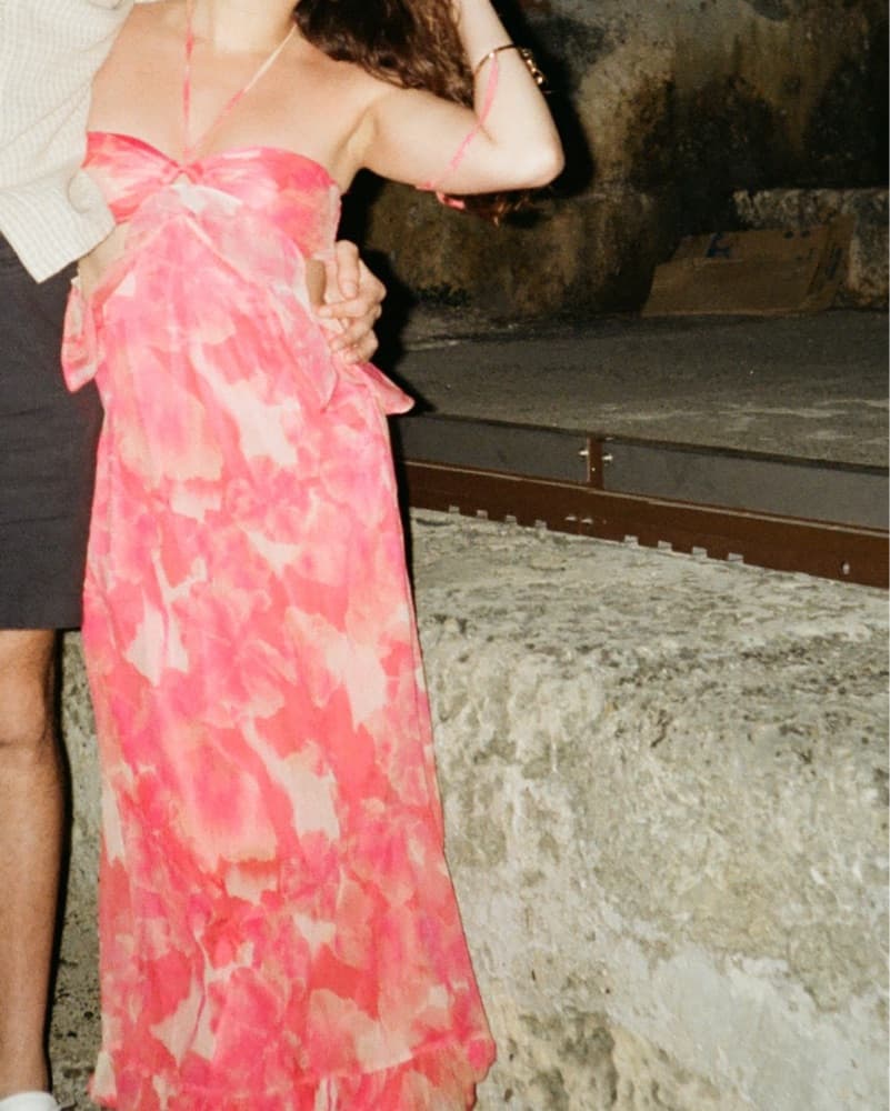 Vibrant Floral Halter Maxi Dress - Image 1