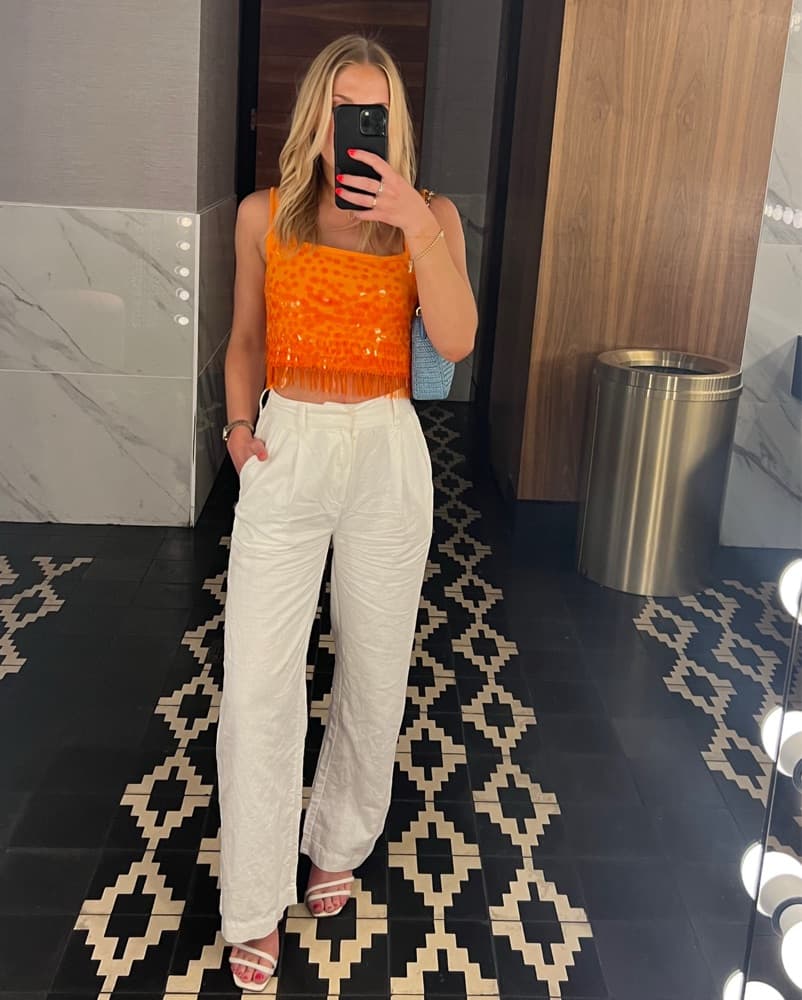 Staud Orange Fringe Top - Image 2