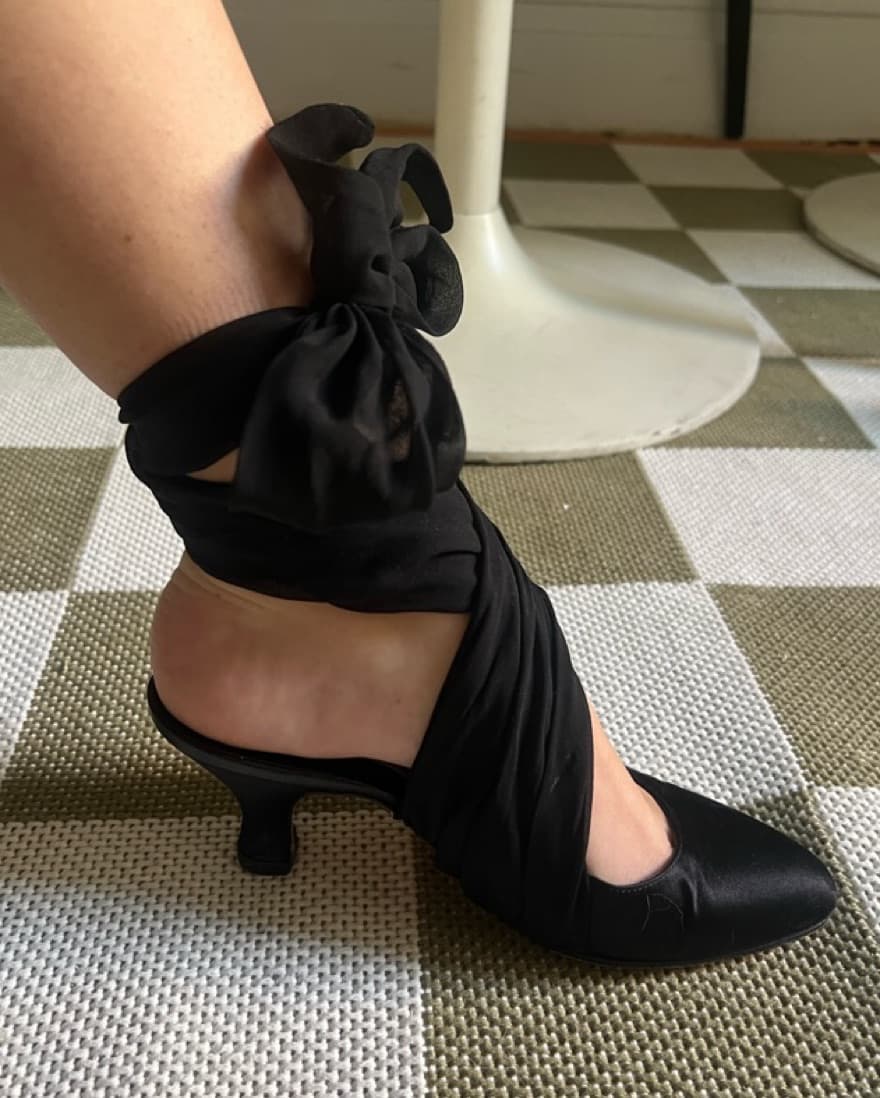 Manolo Blahnik Satin & Silk Wrap Heel - Image 1
