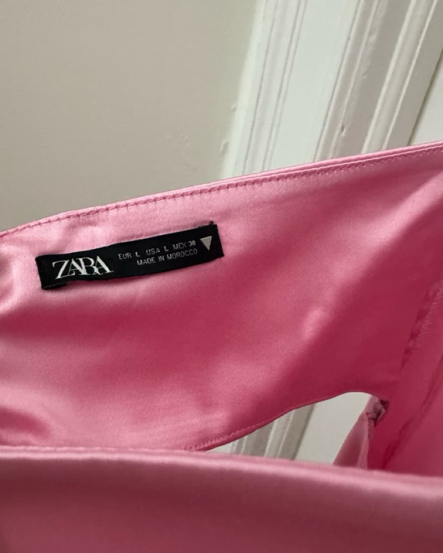 Zara Pink Satin Dress - Image 5