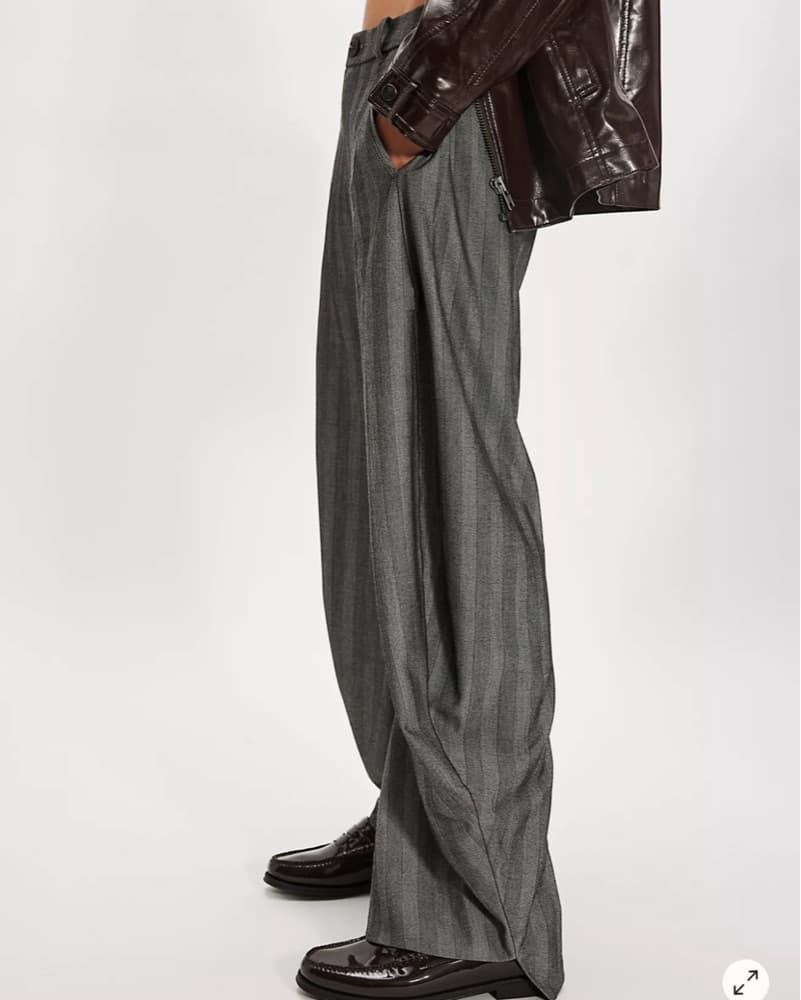 Pinstripe Barrel Trousers - Image 5
