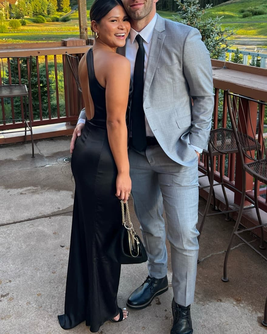 One shoulder black dress - Image 3
