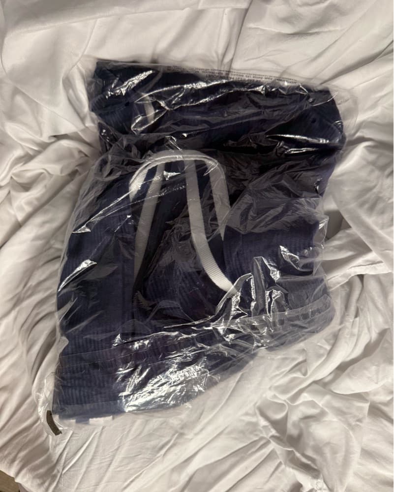 VS PINK Navy Blue Velvet Tote - Image 5