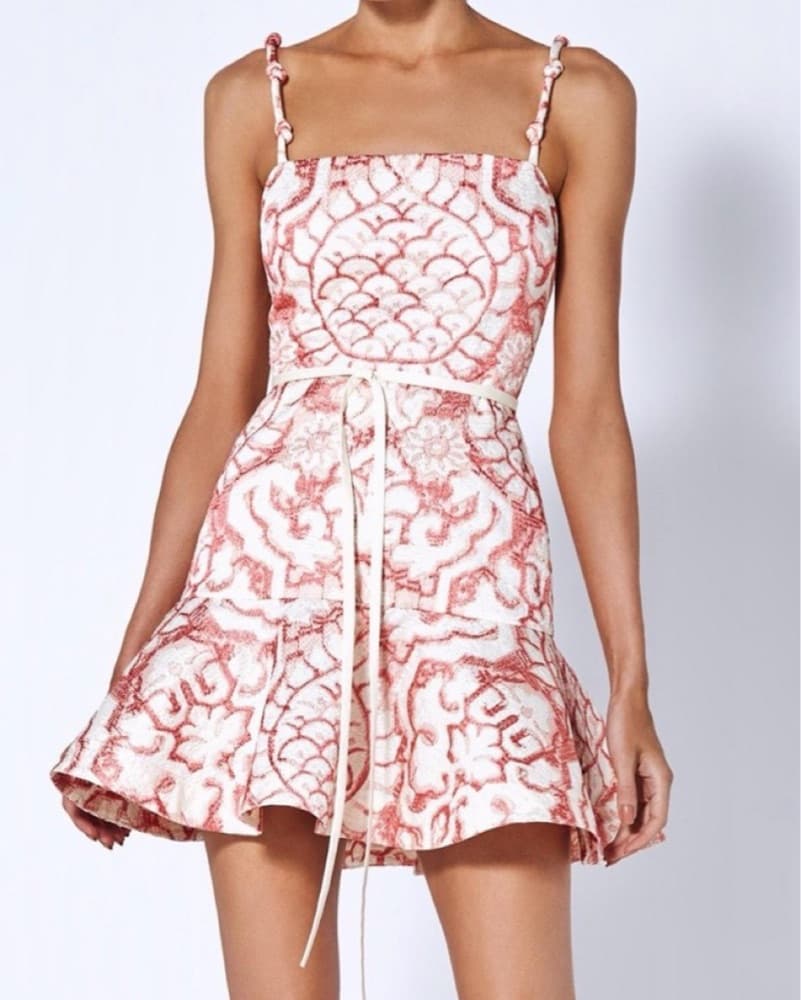 ALEXIS Pink And White Mini Dress - Image 1