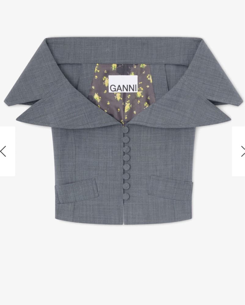 Ganni Vest In Grey Wool Melange - Image 4