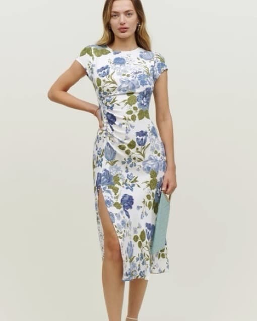 Floral Midi Dress with Slit. Reformation - Image 1