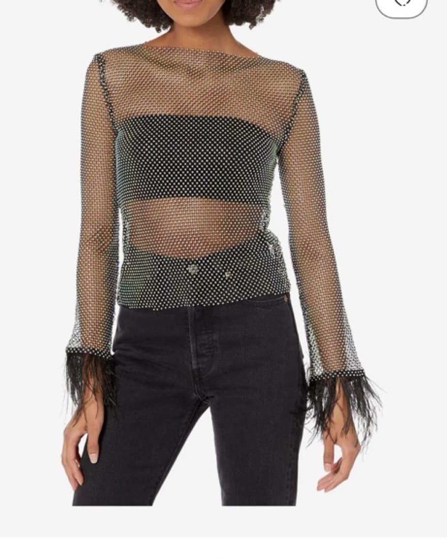 Sheer Chain Set with Feather Detailing - Image 6
