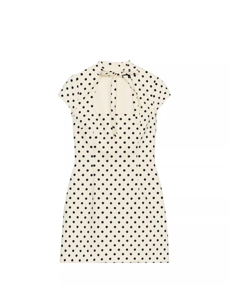 SOLD OUT Zara Polka Dot Tie Dress - Image 3