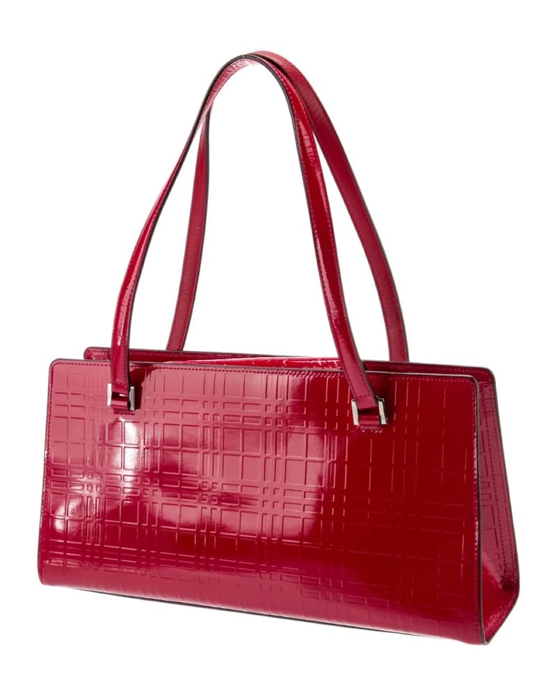 Red Burberry Patent Leather Shoulder Bag - Image 1