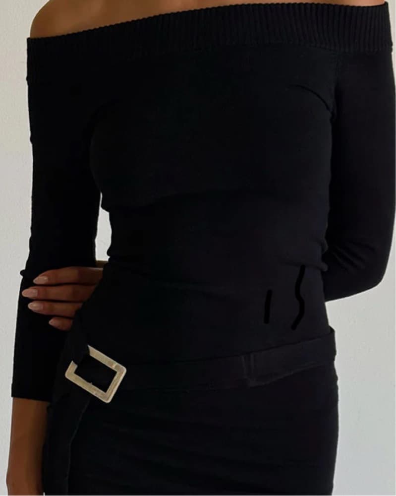 	 x BELLA HADID Saloon Knit Mini Dress - - Image 3