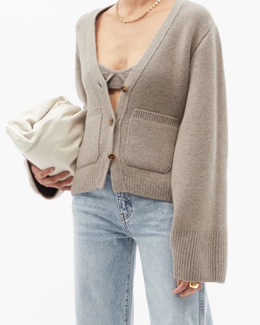 Khaite Scarlet Cardigan In Barley XS - Image 1