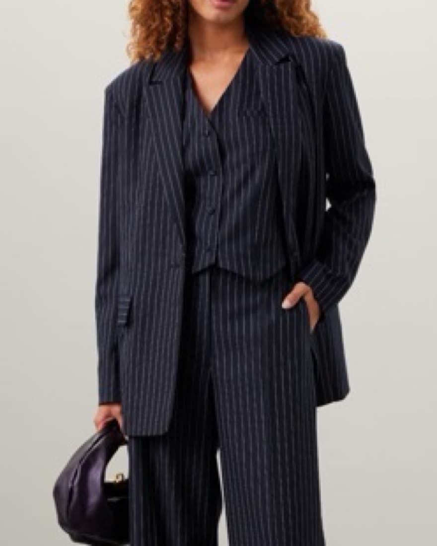 Ashley Park x RTR Navy Pinstripe Blazer - Image 2