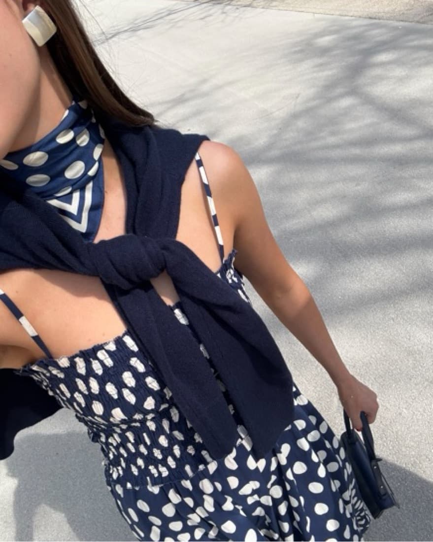 Blue Polka Dot Dress - Image 3