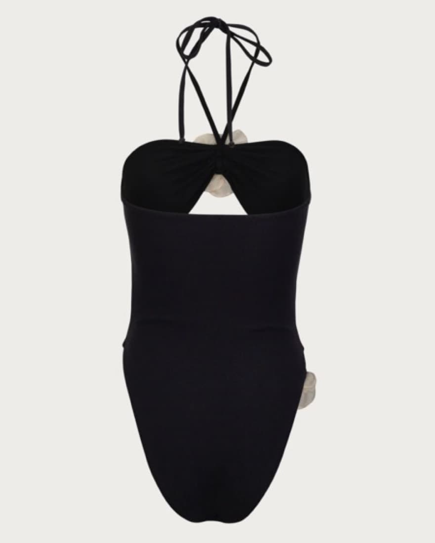 SAME Rose Cutout One Piece Black / Cream - Image 6