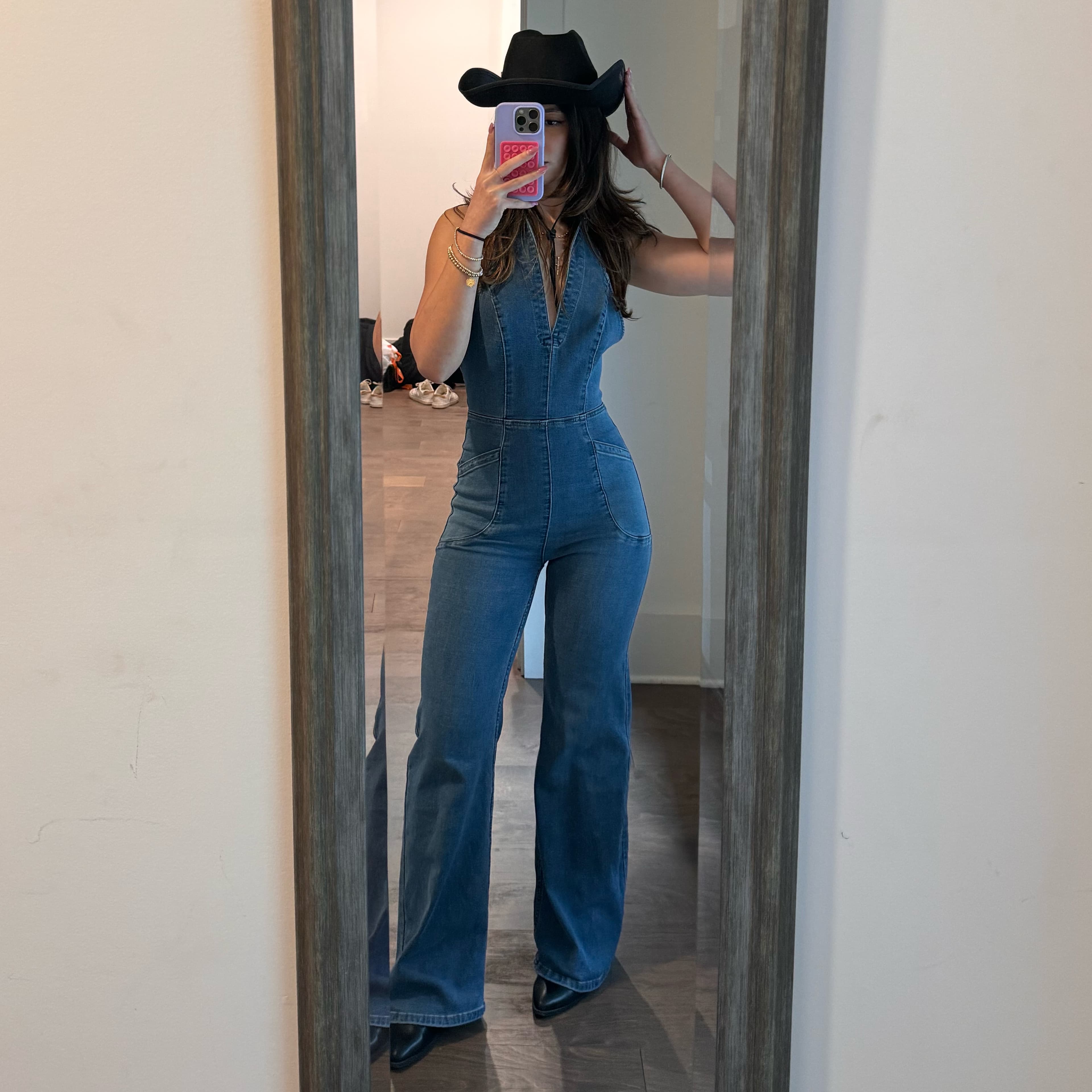 Free People Denim Jumpsuit - Image 4