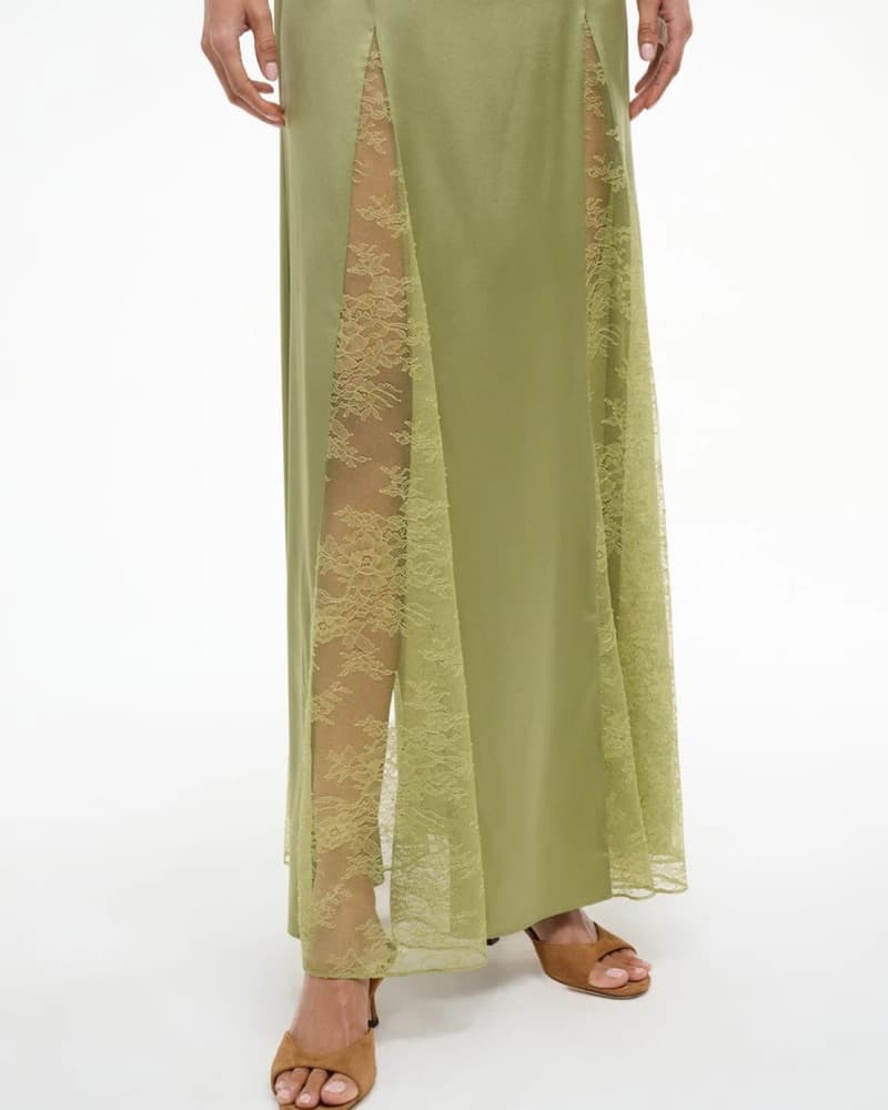 Staud Trinity Silk Dress Moss - Image 3