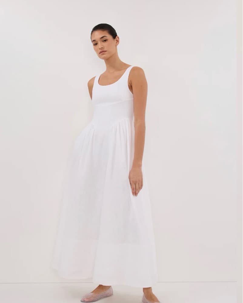 DISSH White Linen Midi Dress (NEW) - Image 4