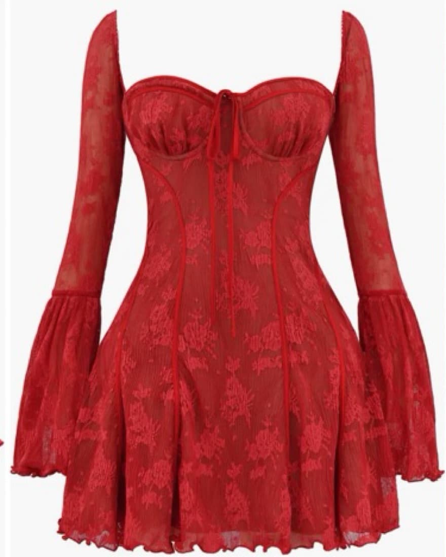 HOUSE OF CB Lace Long Sleeve Mini Dress - Image 3