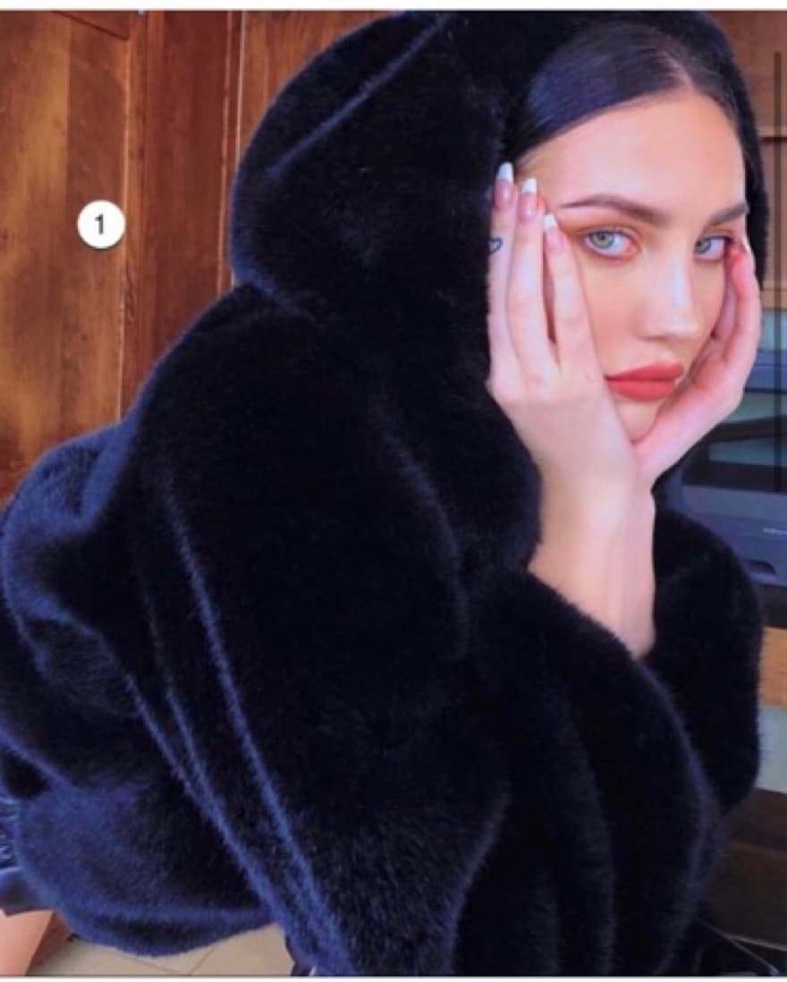 I.AM.GIA 717 Black Faux Fur Hooded Coat - Image 6