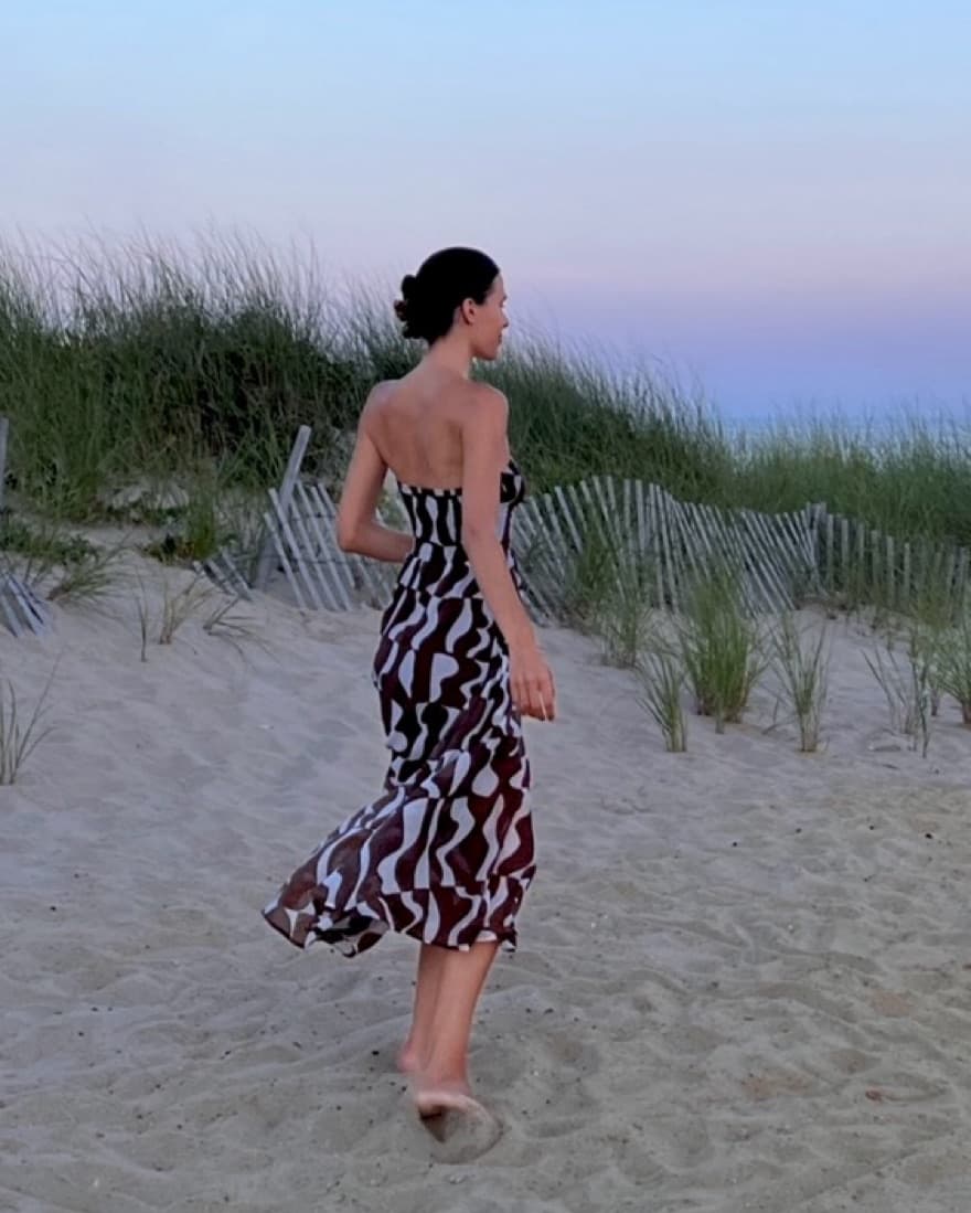 Abstract Print Maxi Dress - Image 1