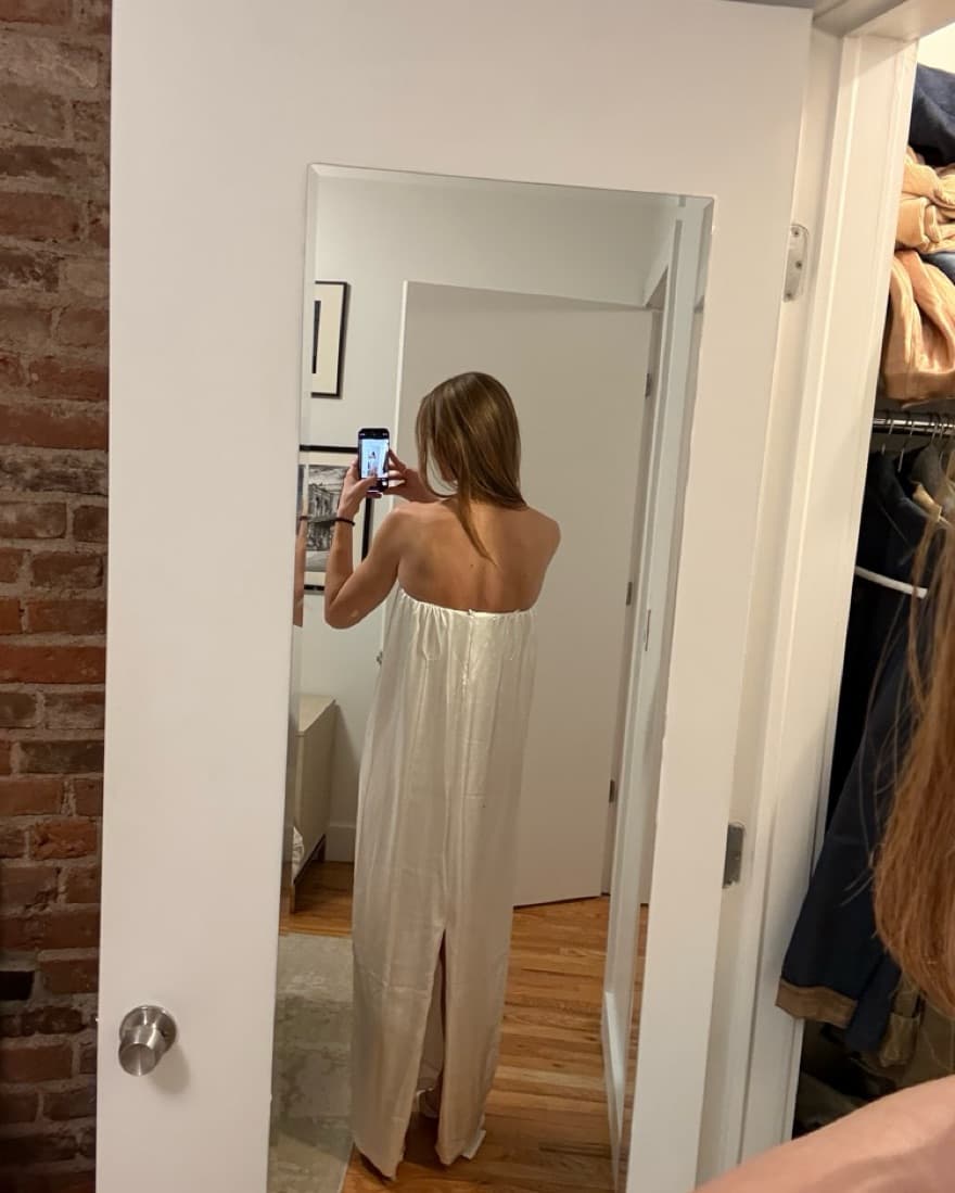 Reformation White Strapless Dress - Image 3