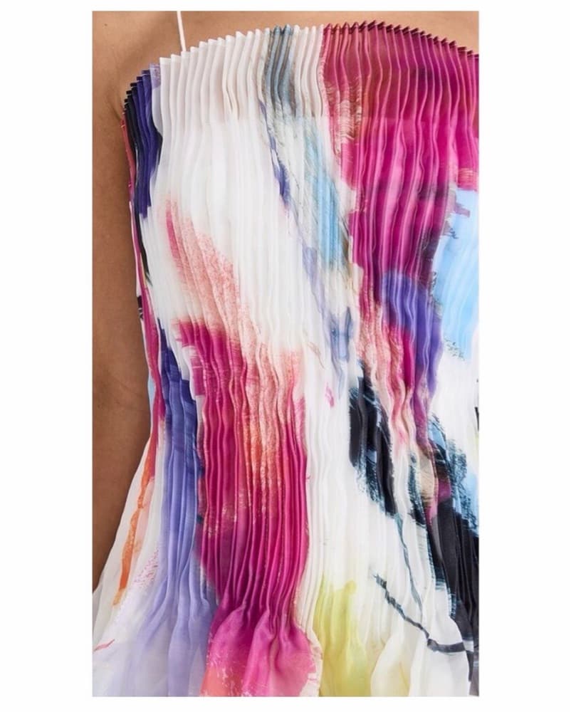 Aje Celestial Pleated Watercolor Dress - Image 4