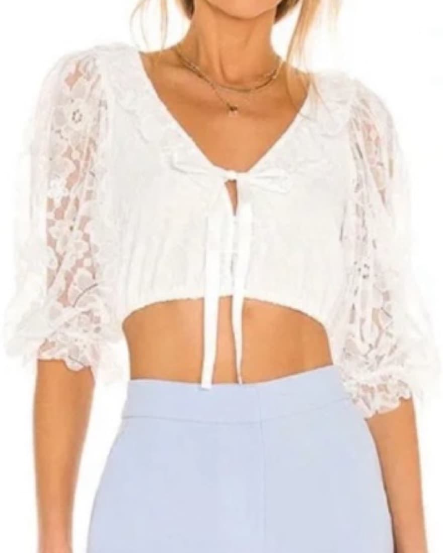 For Love And Lemons Cropped Lace Top - Image 1