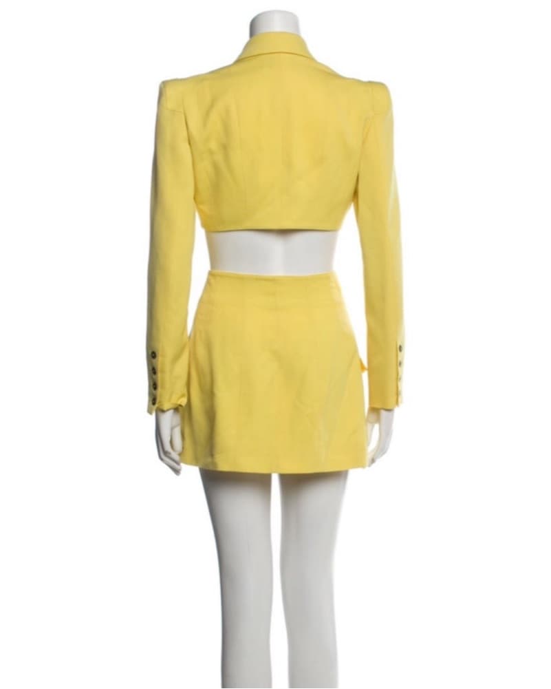 LAGERFELD YELLOW BLAZER SUIT SET / Dress - Image 3