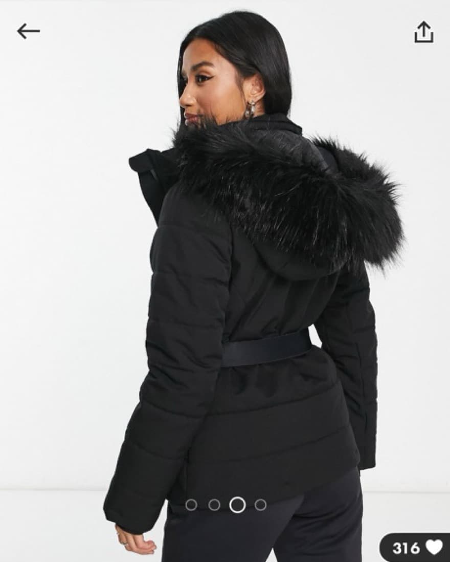 Black Ski Belted jacket - Image 2