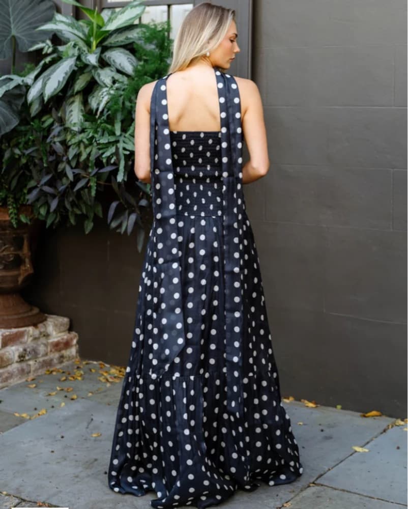 Lulakate Elegant Polka Dot Maxi Dress - Image 2