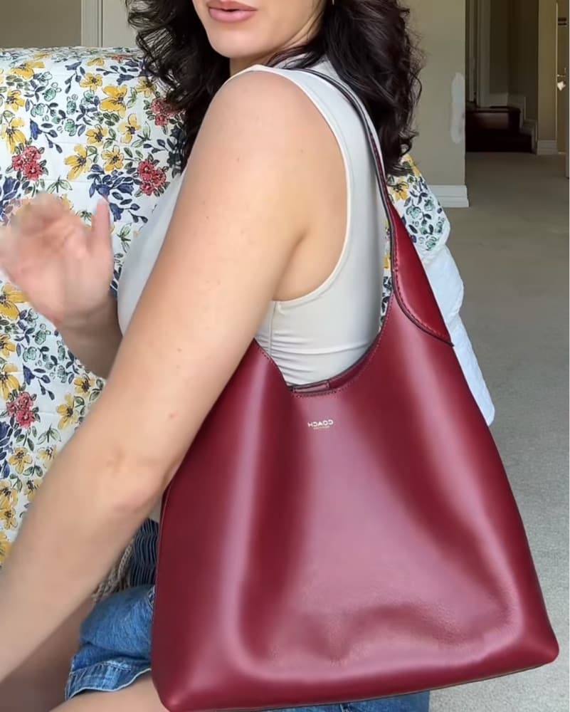 Coach Brooklyn 28 Bag in Dark Ruby - Image 1