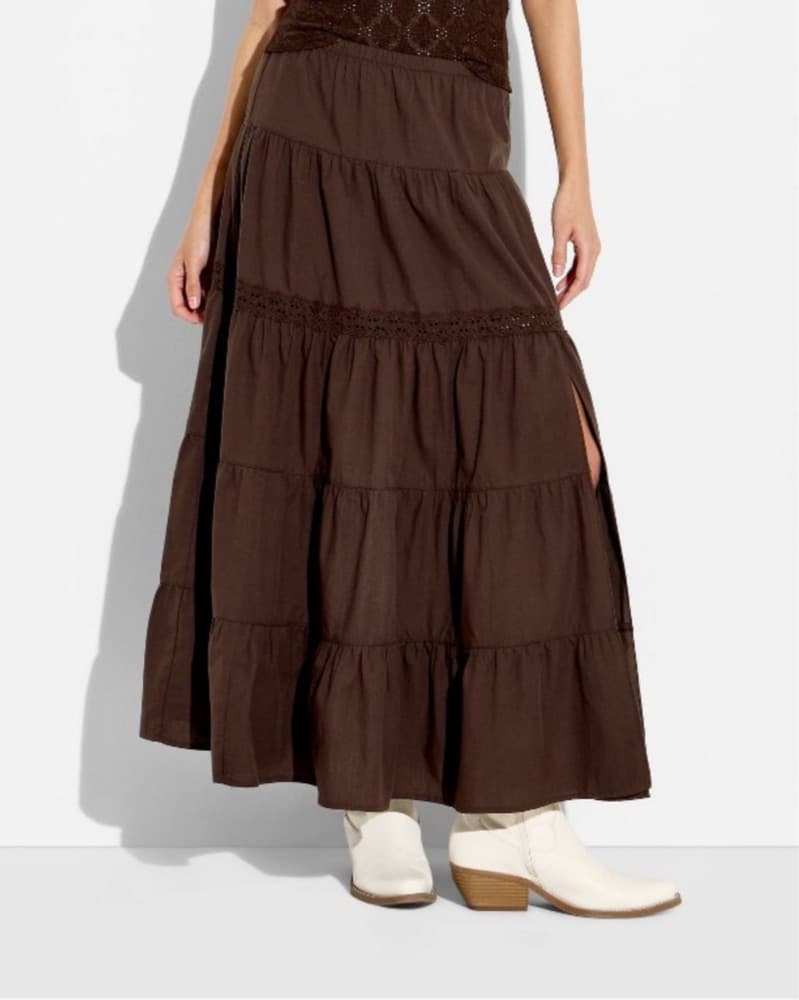 Brown Flowy Skirt - Image 2