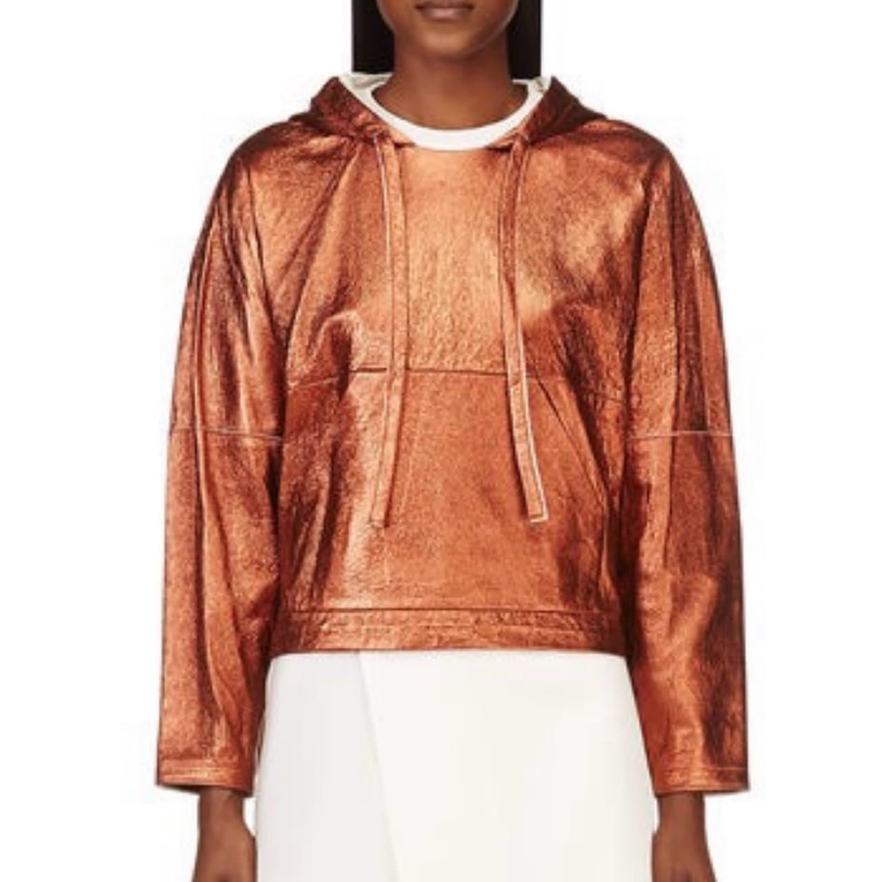 Phillip Lim Copper Leather Hoodie - Image 1