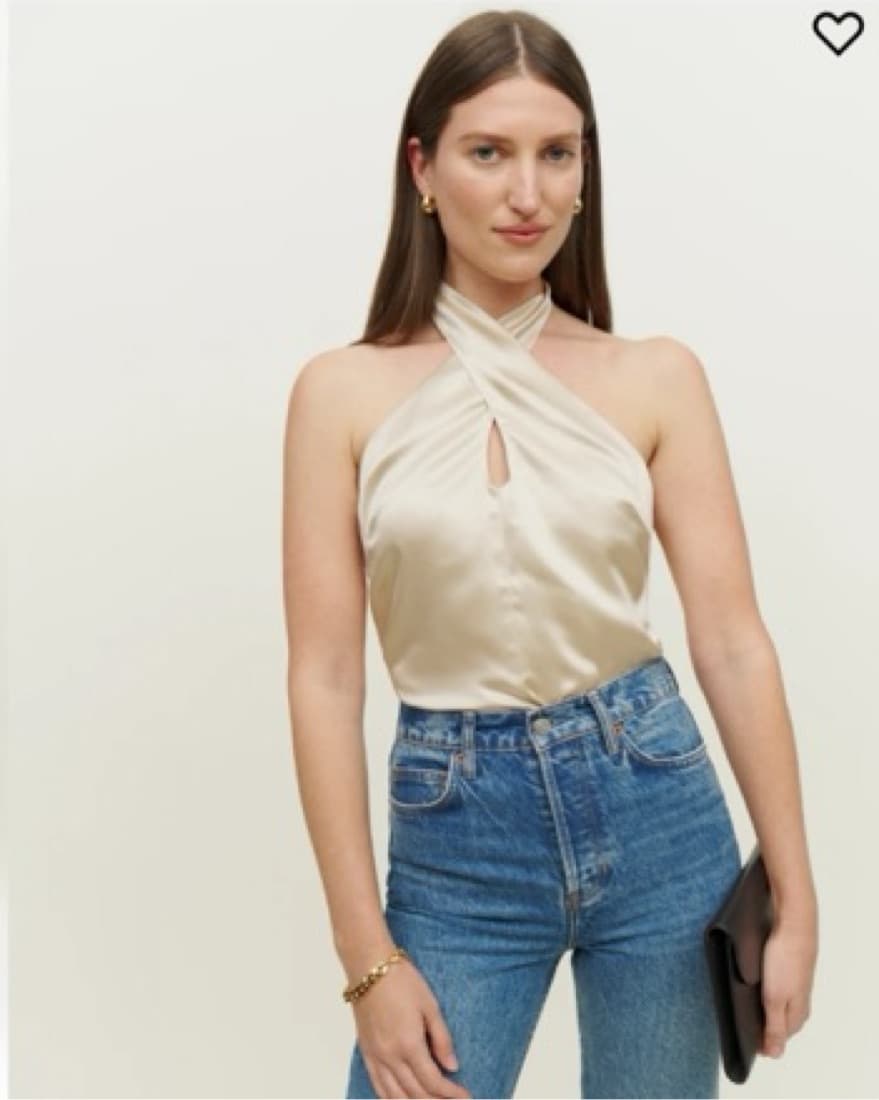 Reformation Gold Wrap Top - Image 1
