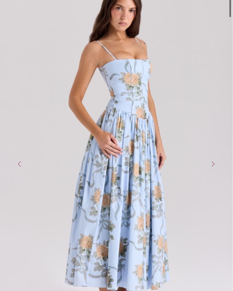 House Of CB Ysabella Blue Vintage Rose  - Image 2
