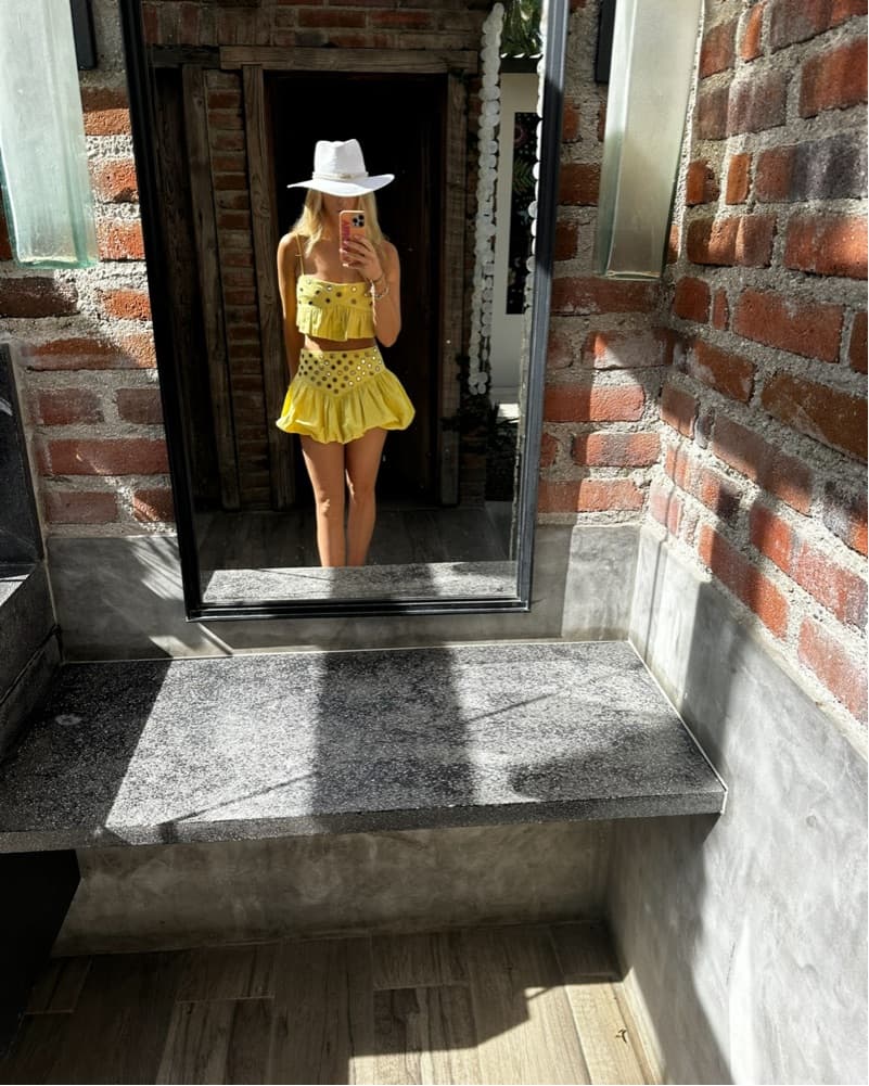 Alexis  Yellow Ruffle Skirt Set - Image 2