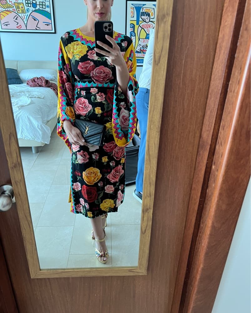 Dolce & Gabbana Rose Print Caftan Runway - Image 1