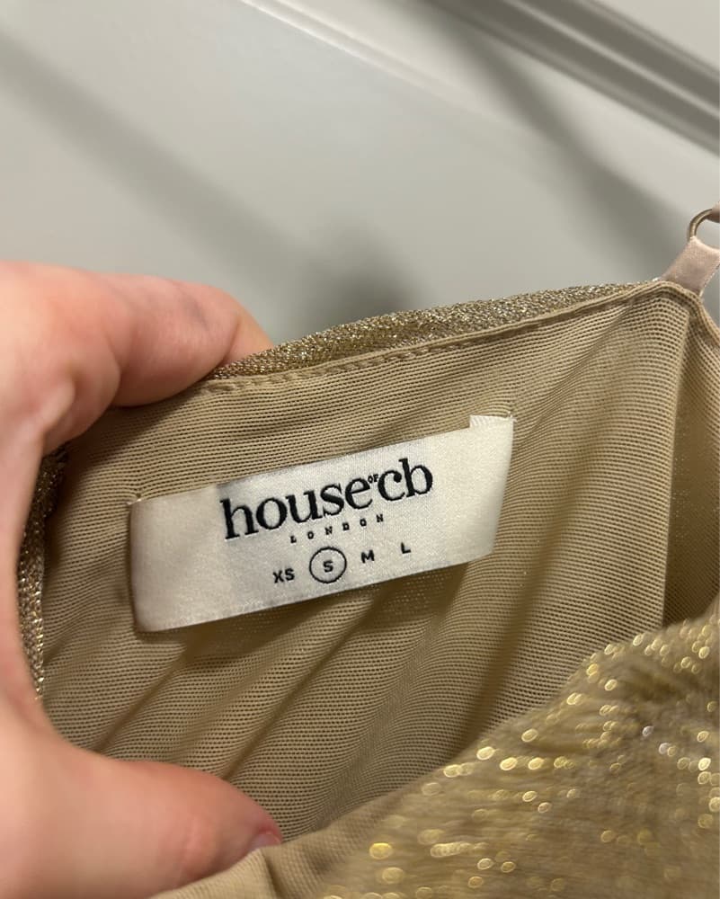 House Of Cb Gold Ella Ruched Mini Dress - Image 4