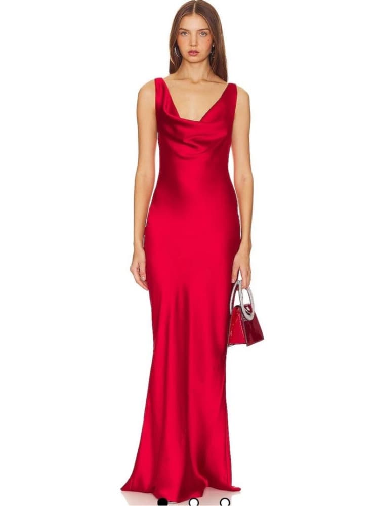 Red Silk Maxi Gown  - Image 1