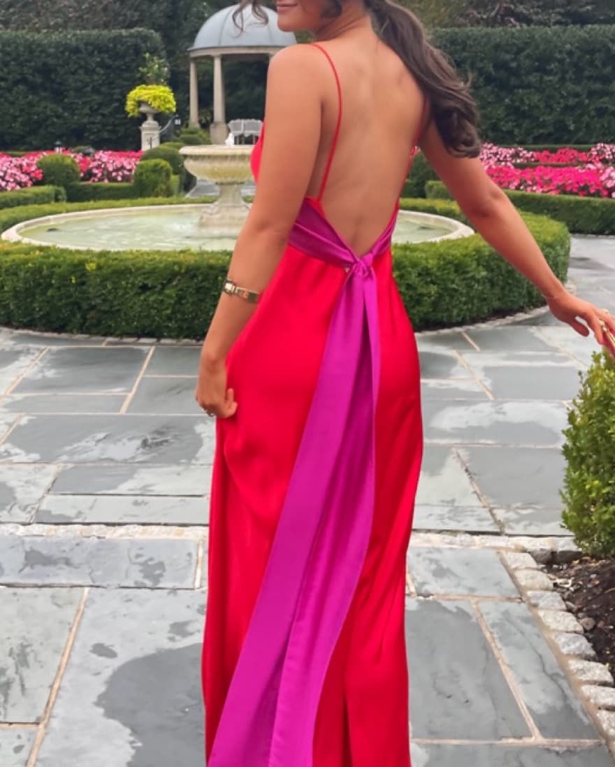 Viral Pop Color Satin Gown Designer - Image 2