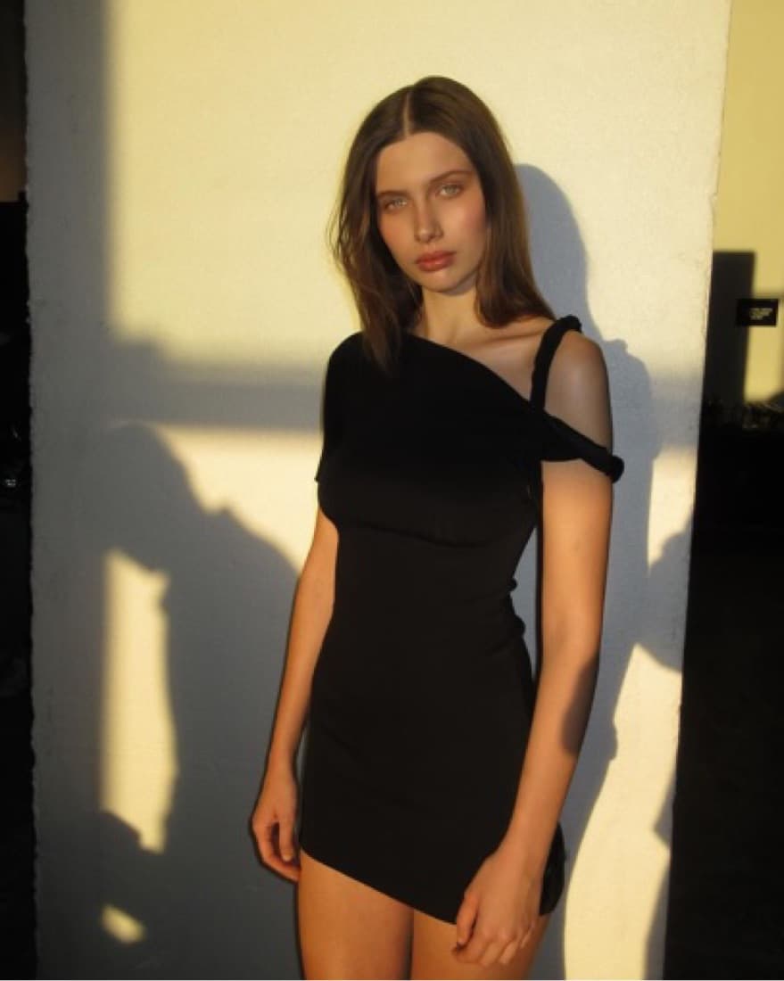 Khy Sueded Short Black Dress - Image 1