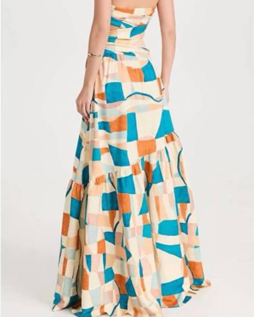 Colorful Geometric Print Maxi Dress - Image 3