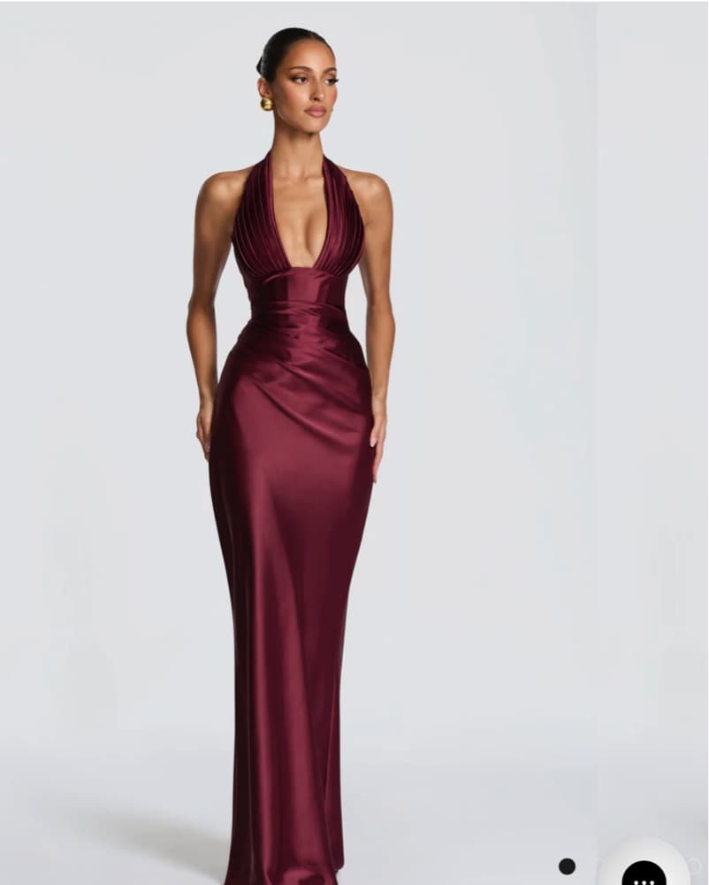 Babyboo Burgundy Evening Dress  - Image 4