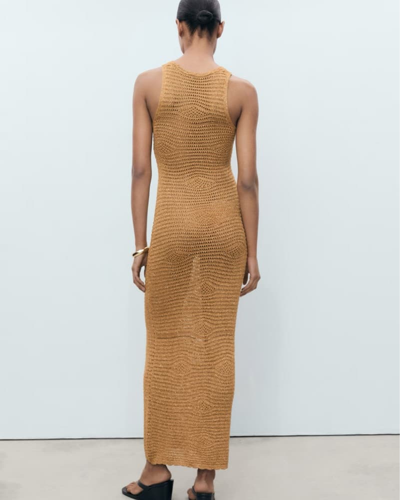Mango gold Crochet Dress - Image 3