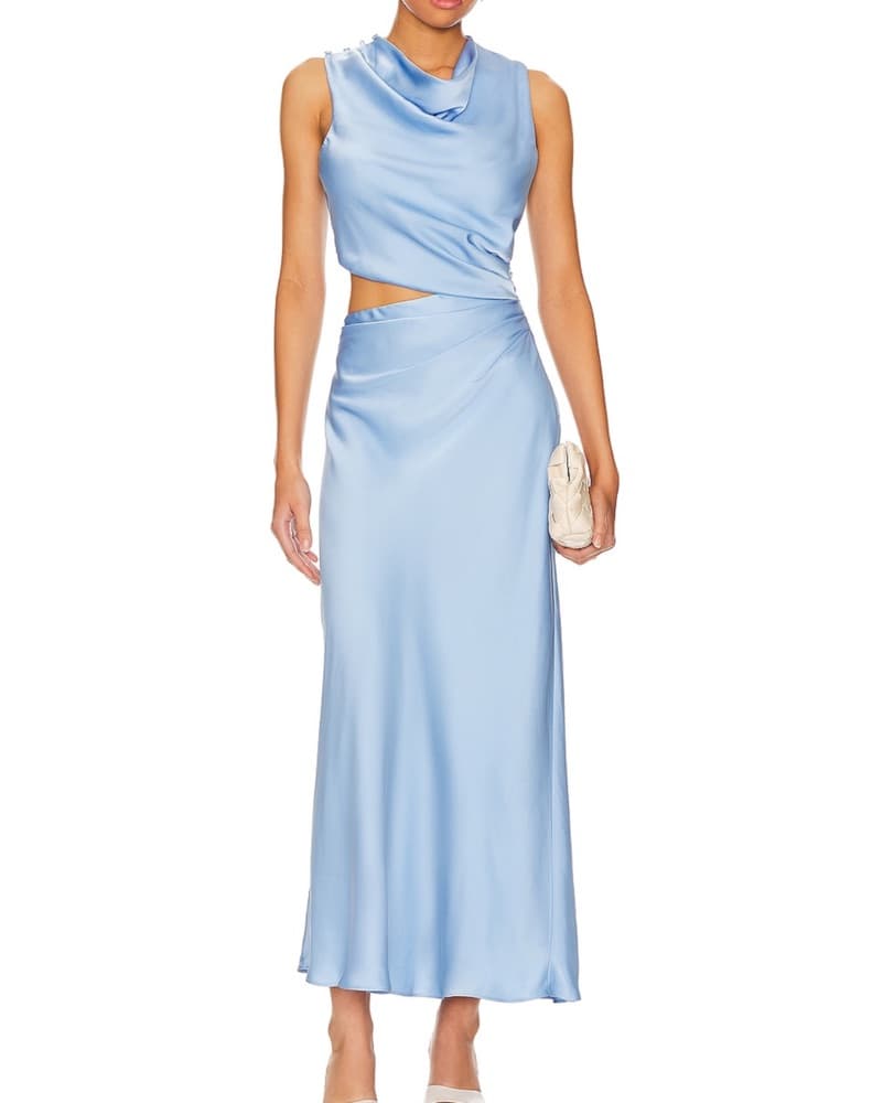 MISHA Light Blue Midi Dress - Image 1