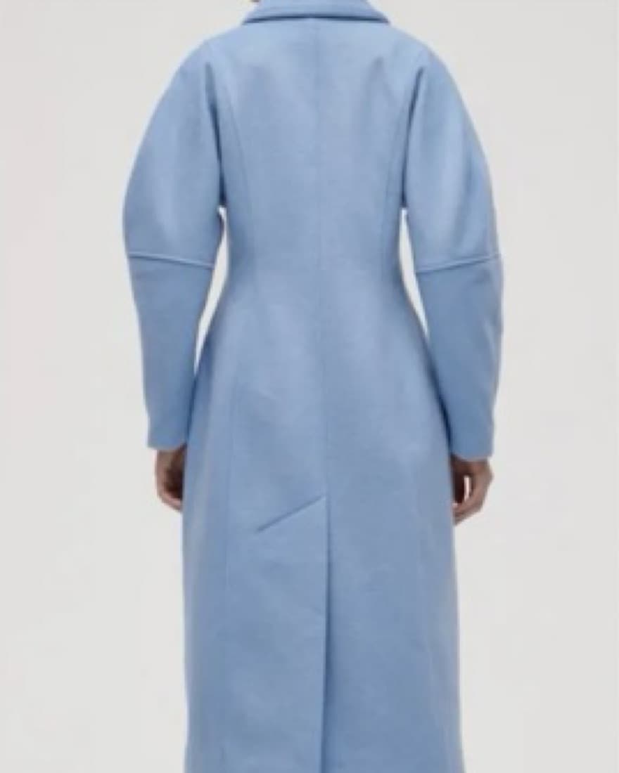 Baby Blue Wool Ganni Coat - Image 3