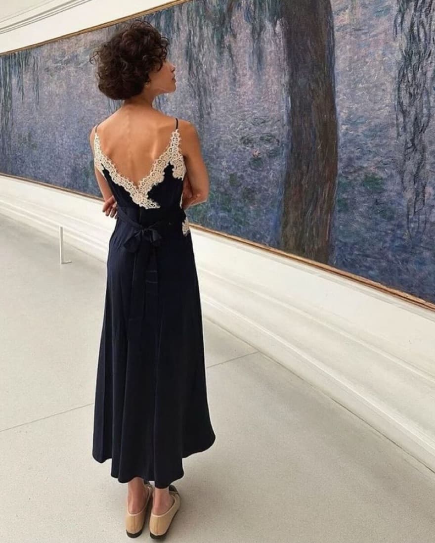Dôen Obelia Corded Lace Trim Silk Dress - Image 4