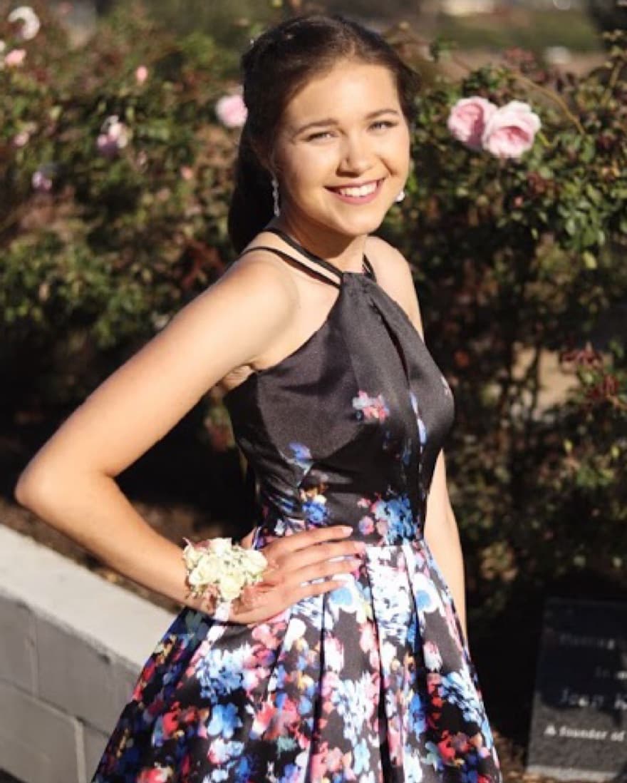 Floral Printed Halter Dress Lace-Up Back - Image 1