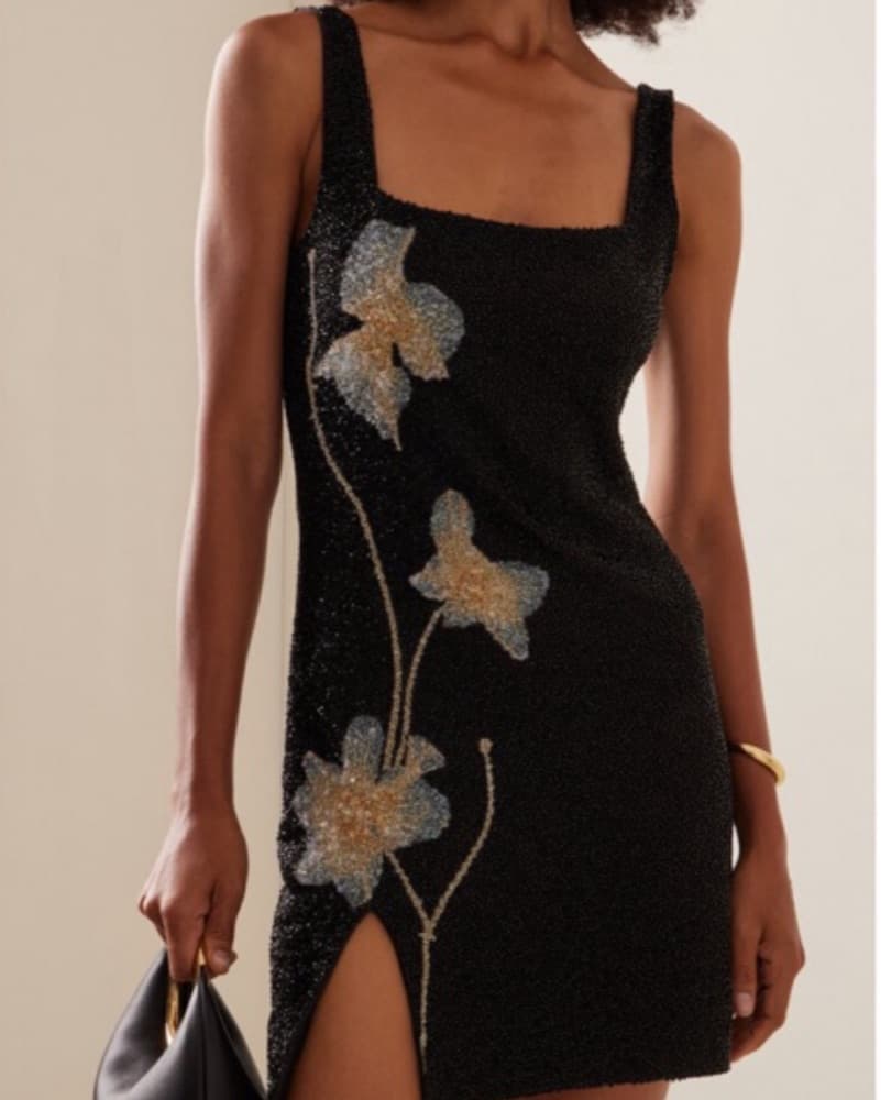 Staud Le Sable Sequined Floral Dress - Image 1