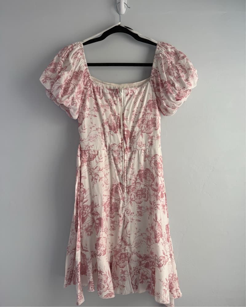 Floral Puff Sleeve Midi Dress - Image 2